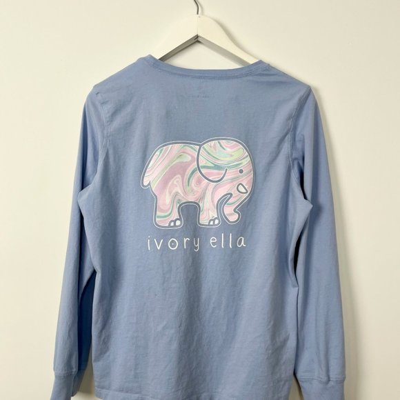 ivory ella Tops - Ivory Ella Light Blue Long Sleeve T-Shirt Womens Size Large